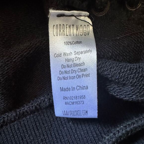 Dolls Kill Current Mood America Eagle Black Oversized Sweatshirt Size Large Goth - Picture 5 of 6